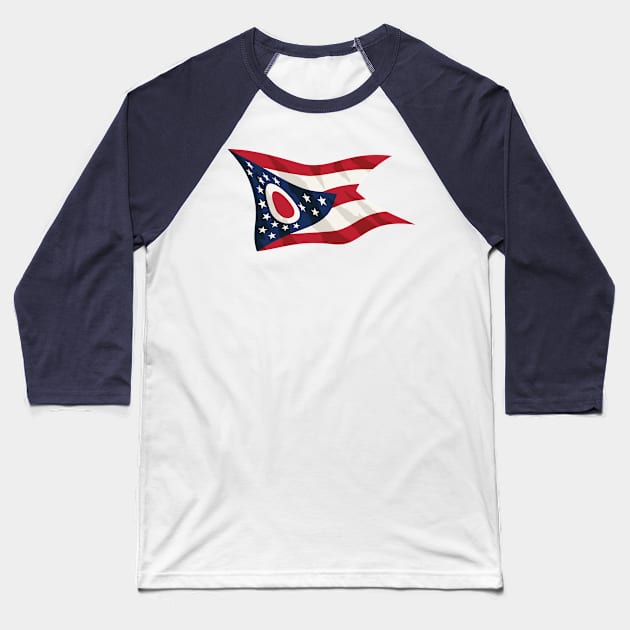 Ohio State Flag Baseball T-Shirt by hobrath